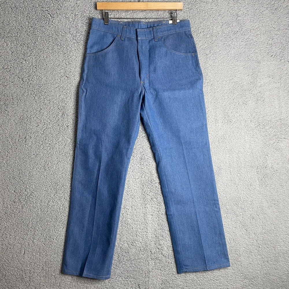 Wrangler Mens Classic Straight Jeans Blue Pockets stretch Denim 34 x 30